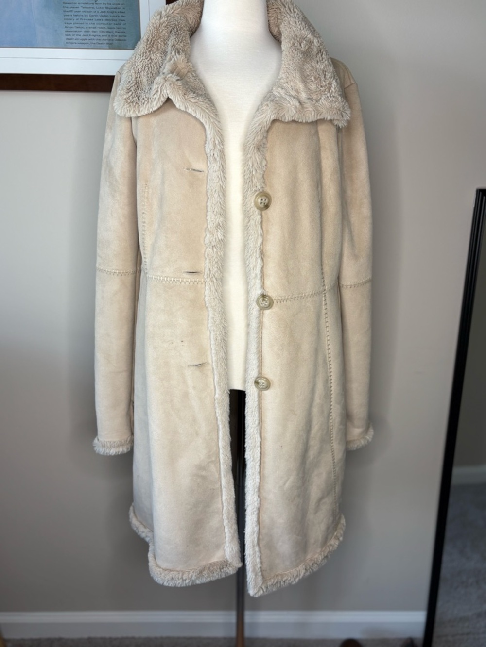 Jones New York Cream Faux-Shearling Teddy Coat